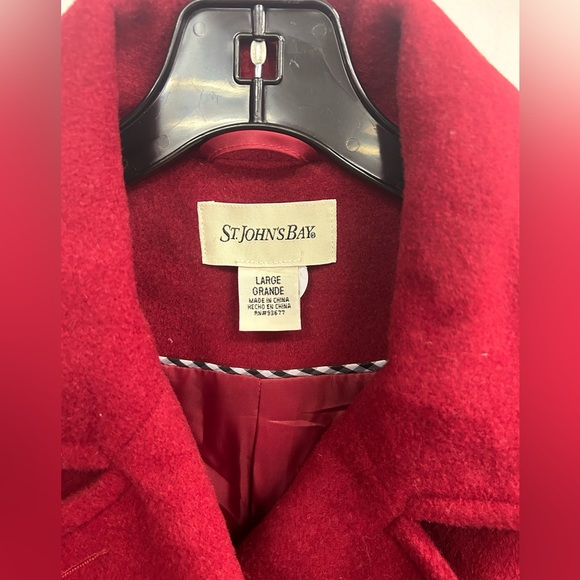 ST JOHNS BAY CASHMERE BLEND WOMEN JACKET IN DEEP RED SIZE LARGE - Picture 5 of 8